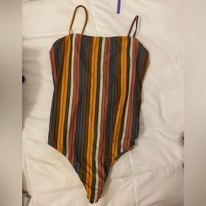 One piece striped swimsuit